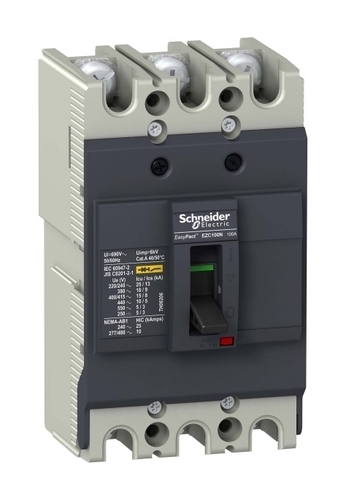 Силовой автомат Schneider Electric Easypact EZC 100, TM-D, 15кА, 3P, 50А