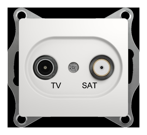 Розетка TV-SAT Schneider Electric GLOSSA, проходная, белый