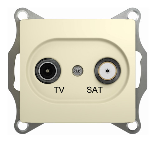 Розетка TV-SAT Schneider Electric GLOSSA, одиночная, бежевый