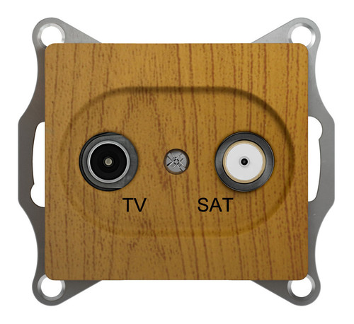 Розетка TV-SAT Schneider Electric GLOSSA, одиночная, дуб